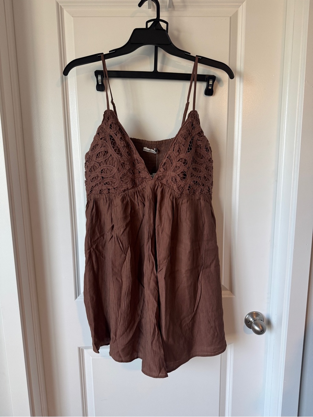 Abercrombie & Fitch Brown Crochet-Detail Romper